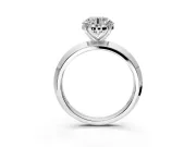Solitaire Engagement Ring Setting for Round Cut Center with Wide Knife Ridge Band and Prong Head in Platinum