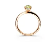 Solitaire Engagement Ring Setting for Fancy Yellow Pear-Shaped Center with Fine Pave Band and Prong Head in Rose Gold