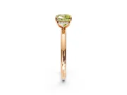 Hidden Halo Engagement Ring Setting for Fancy Yellow Cushion Cut Center with Thin Rounded Band and Prong Head in Rose Gold