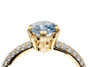 Solitaire Engagement Ring Setting for Fancy Blue Marquise Center with Multi-Row Pave Accents and Basket Head in Yellow Gold