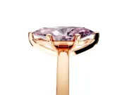 Solitaire Engagement Ring Setting for Fancy Pink Marquise Center with Basket Rail and Prong Head in Rose Gold