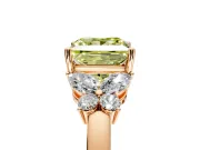 Solitaire Engagement Ring Setting for Fancy Yellow Princess Cut Center with Marquise Flower Shoulders and Prong Head in Rose Gold