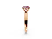 Solitaire Engagement Ring Setting for Fancy Pink Round Cut Center with Wide Knife Ridge Band and Prong Head in Rose Gold