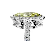 Accent Halo Engagement Ring Setting for Fancy Yellow Marquise Center with Full-Length Pave Band and Prong Head in Platinum