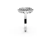 Starburst Halo Engagement Ring Setting for Marquise Center with Flat Cathedral Band and Prong Head in Platinum