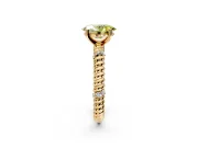 Rope Engagement Ring Setting for Fancy Yellow Oval Center with Accent Shoulders and Prong Head in Yellow Gold