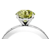 Solitaire Engagement Ring Setting for Fancy Yellow Round Cut Center with Channel Baguette Band and Prong Head in Platinum