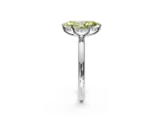 Hidden Halo Engagement Ring Setting for Fancy Yellow Marquise Center with Thin Rounded Band and Prong Head in Platinum