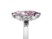 Solitaire Engagement Ring Setting for Fancy Pink Marquise Center with Thin Rounded Plain Band and Prong Head in White Gold