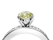 Solitaire Engagement Ring Setting for Fancy Yellow Marquise Center with Channel-Set Accents and Prong Head in Platinum