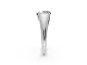 Tension Engagement Ring Setting for Fancy Green Heart-Shaped Center with Wide Tapered Band and Tension Head in Sterling Silver