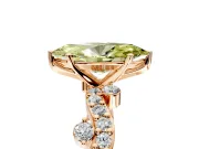Solitaire Engagement Ring Setting for Fancy Yellow Marquise Center with Bar-Station Pave Twist and Prong Head in Rose Gold