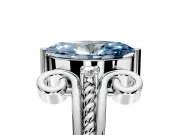 Solitaire Engagement Ring Setting for Fancy Blue Marquise Center with Twisted Band and Scroll Prong Head in White Gold