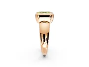 Solitaire Engagement Ring Setting for Fancy Yellow Asscher Cut Center with Wide Band and Bezel Head in Rose Gold