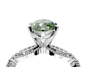 Solitaire Engagement Ring Setting for Fancy Green Marquise Center with Marquise Panel Band and Prong Head in Platinum