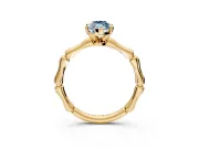 Solitaire Engagement Ring Setting for Fancy Blue Marquise Center with Bamboo Band and Prong Head in Yellow Gold