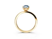 Solitaire Engagement Ring Setting for Fancy Blue Marquise Center with Thin Rounded Plain Band and Prong Head in Yellow Gold