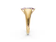 Tension Engagement Ring Setting for Fancy Pink Marquise Center with Wide Tapered Band and Tension Head in Yellow Gold