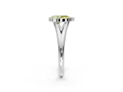 Solitaire Engagement Ring Setting for Fancy Yellow Pear-Shaped Center with V Split Shank and Bezel Head in Platinum