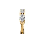Marquise and Round Cut Lab-Grown Diamond 5 Stone Half Eternity Wedding Band with Prong Setting in Yellow Gold