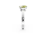 Solitaire Engagement Ring Setting for Fancy Yellow Oval Center with Plain Band and Flat Tab Prong Head in Platinum