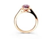 Solitaire Engagement Ring Setting for Fancy Pink Radiant Cut Center with Channel Accents and Prong Head in Rose Gold