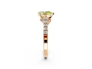 Solitaire Engagement Ring Setting for Fancy Yellow Pear-Shaped Center with Crossover Accents and Prong Head in Rose Gold