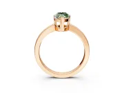 Solitaire Engagement Ring Setting for Fancy Green Marquise Center with Plain Band and Flat Tab Prong Head in Rose Gold