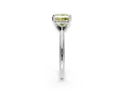 Solitaire Engagement Ring Setting for Fancy Yellow Princess Cut Center with Knife Ridge Band and Claw Prong Head in White Gold