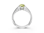 Split Shank Engagement Ring Setting for Fancy Yellow Pear-Shaped Center with Pave Split Shank and Prong Head in Platinum
