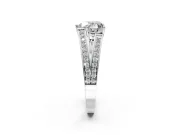 Split Shank Engagement Ring Setting for Heart-Shaped Center with Pave Split Shank and Prong Head in Platinum
