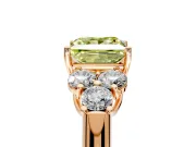 Cluster Engagement Ring Setting for Fancy Yellow Princess Cut Center with Round Cut Accent Frame and Prong Head in Rose Gold