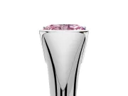 Tension Engagement Ring Setting for Fancy Pink Radiant Cut Center with Wide Tapered Band and Tension Head in Sterling Silver