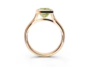Solitaire Engagement Ring Setting for Fancy Yellow Princess Cut Center with V Split Shank and Bezel Head in Rose Gold