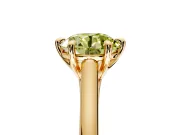 Solitaire Engagement Ring Setting for Fancy Yellow Round Cut Center with Cathedral Band and Prong Head in Yellow Gold