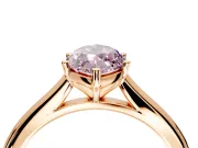 Solitaire Engagement Ring Setting for Fancy Pink Marquise Center with Narrow Cathedral Band and Prong Head in Rose Gold