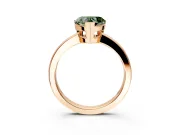 Solitaire Engagement Ring Setting for Fancy Green Heart-Shaped Center with Plain Band and Flat Tab Prong Head in Rose Gold
