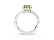 Solitaire Engagement Ring Setting for Fancy Yellow Round Cut Center with Plain Band and Flat Tab Prong Head in Platinum