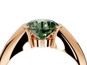 Tension Engagement Ring Setting for Fancy Green Round Cut Center with Wide Tapered Band and Tension Head in Rose Gold