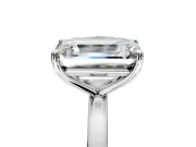 Fancy Blue Cushion Cut and Emerald Cut Lab-Grown Diamond Toi et Moi Engagement Ring with Prong-Set Stones in Sterling Silver