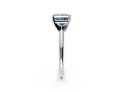 Solitaire Engagement Ring Setting for Fancy Blue Princess Cut Center with Knife Ridge Band and Claw Prong Head in White Gold