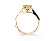 Solitaire Engagement Ring Setting for Fancy Yellow Cushion Cut Center with Tapered Shoulders and Prong Head in Rose Gold