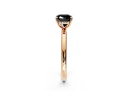 Hidden Halo Engagement Ring Setting for Fancy Black Cushion Cut Center with Thin Rounded Band and Prong Head in Rose Gold