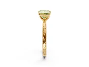 Solitaire Engagement Ring Setting for Fancy Yellow Princess Cut Center with Engraved Milgrain Band and Prong Head in Yellow Gold