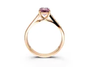 Solitaire Engagement Ring Setting for Fancy Pink Emerald Cut Center with Round Cut Channel Band and Prong Head in Rose Gold
