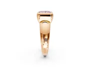 Solitaire Engagement Ring Setting for Fancy Pink Princess Cut Center with Wide Band and Bezel Head in Rose Gold