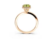 Solitaire Engagement Ring Setting for Fancy Yellow Round Cut Center with Fine Wire Band and Prong Head in Rose Gold