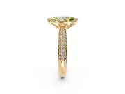 Solitaire Engagement Ring Setting for Fancy Yellow Marquise Center with Multi-Row Accents and Prong Head in Yellow Gold
