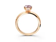 Solitaire Engagement Ring Setting for Fancy Pink Oval Center with Wide Knife Ridge Band and Prong Head in Rose Gold
