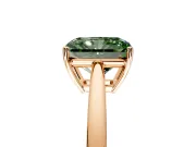 Solitaire Engagement Ring Setting for Fancy Green Radiant Cut Center with Open Cathedral Shoulders and Prong Head in Rose Gold